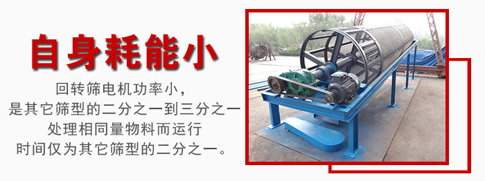 滾筒篩耗能小，使用壽命長(zhǎng)，維修方便