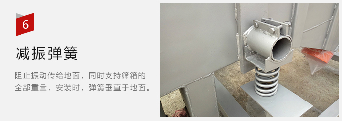 減振彈簧為減少篩箱與支撐裝置之間的摩擦而產(chǎn)生。